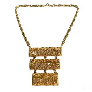 Lucien Piccard Necklace Gold Runway Statement Piece Maximalist Large Vintage 60s